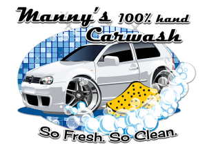 Logo, Manny's 100% hand car wash